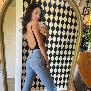 Black Backless leotard snake design side boob